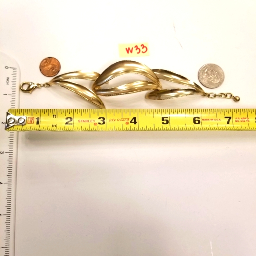 W33 RARE New Nordstrom brushed gold Forge Ahead Wavy Cuff flexible cuff bracelet - Picture 3 of 9